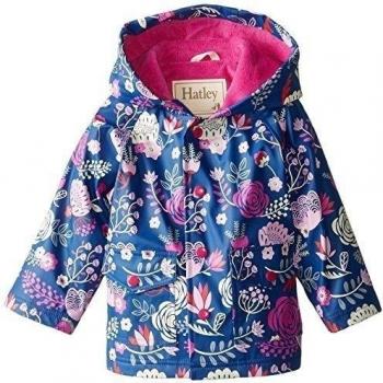 Hatley Infant Raincoat -Field Flowers-Abrigo impermeable Bebé-Niñas,, Morado, 12 meses