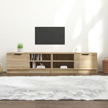 Mueble TV 2 piezas madera contrachapada roble 80x35x36,5 cm