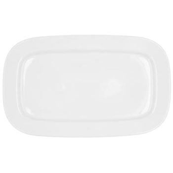 Fuente Rectangular de Porcelana Bidasoa Glacial 36x21cm Blanca Brillante Reforzada Apta para Microondas y Frigorífico Apilable