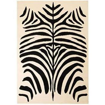vidaXL Alfombra Moderna Estampado Cebra Beige/Negra 160x230cm Decoración Casa