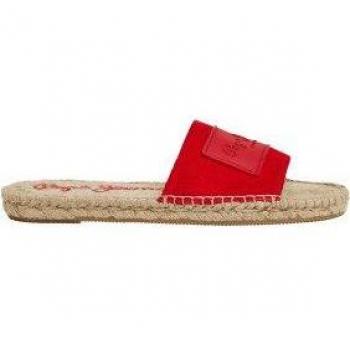 Sandalias planas de mujer en ante con suela de yute