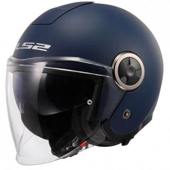 LS2 Casco Jet OF620 Classy Azul Marino con diseño elegante, visera solar integrada, sistema de ventilación eficiente, interior desmontable y lavable, homologación ECE 22.05, peso ligero y cierre micrométrico