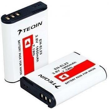 TEQIN 2 Baterías EN-EL23 Recargable de 1850mAh a 3.8V de Li-ion para Cámara Digital Nikon CoolPix P600 P610 P900 S810C