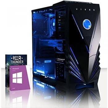 VIBOX Warrior 4XLW - Rápido 4.1GHz 6-Core, Desktop Gamer, Gaming PC, Ordenador de sobremesa con WarThunder Juego Bundle, Windows 8.1 y Neón Azul Kit de iluminación interna