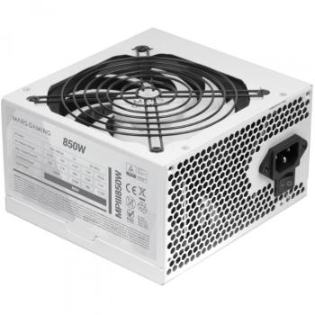 Fuente de Alimentación Mars Gaming MPIII850W, 850W, ATX, Ventilador de 12cm, 5 Años de Garantía, 85% Eficiencia Ai-rpm, Color Blanco