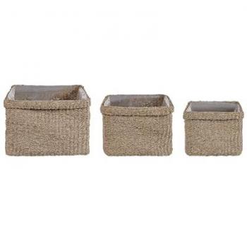 Conjunto de 3 macetas de algas marinas naturales hechas a mano 23 x 34/ 27 x 36/ 30 x 45 cm estilo boho
