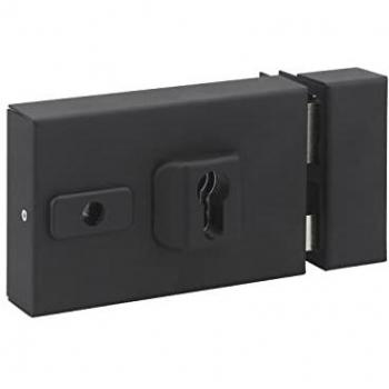 Cerradura Universal de Superficie Thirard con Seguidor y Pasador Ajustable - Distancia entre Ejes de Fijación Ajustable - Color Negro