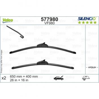 Limpiaparabrisas VALEO 577980 para PEUGEOT: 206, 206+ & NISSAN: Qashqai, X-Trail, Leaf & HYUNDAI: Tucson, Kona, Kauai