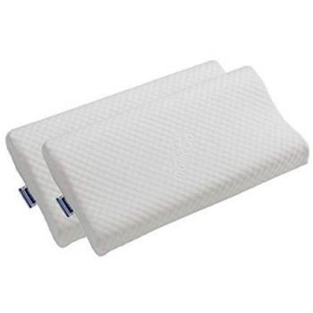 Almohada Viscoelástica Cervical Ergonómica Premium - Pack de 2 Unidades 67x35x13cm con Doble Funda Extraíble y Lavable, Fabricada en España