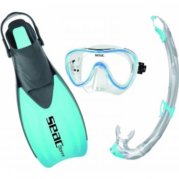 Seac Sprint - Set máscara, aletas y tubo, unisex, color azul, talla 32-35