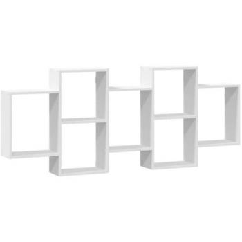 Estantería de pared madera de ingeniería blanca 159x18x65 cm, estante flotante, estante de exhibición de pared