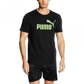Puma Essential - Camiseta de manga corta, color negro/amarillo, XL