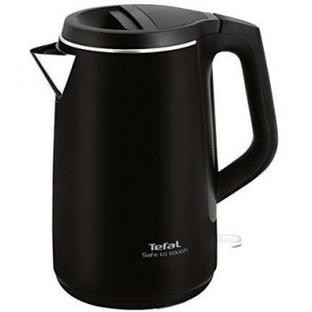 Tefal Hervidor de Agua Safe to Touch KO3718, 1.5L, 2400W, Doble Pared, Anticalcáreo, Inalámbrico, Negro