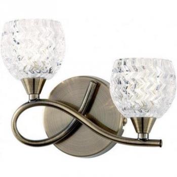 Aplique de pared Boyer 2 luces latón antiguo y vidrio G9 izquierda