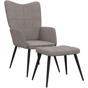 Sillón de Relax con Taburete en Tela Taupe