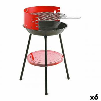 Barbacoa Algon Rojo Parrilla 36 x 36 x 55 cm - Bixoto.com