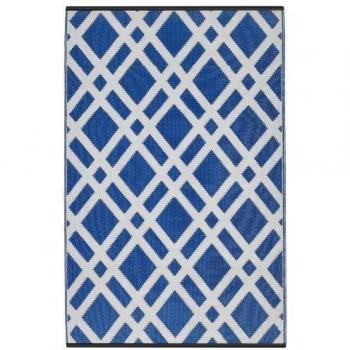 Fab Habitat Dublín - Alfombra, 150 x 240 cm, color azul deslumbrante y blanco