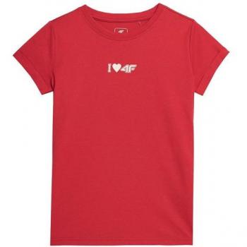 Camiseta de Manga Corta Infantil 4F Rojo 8-9 Años