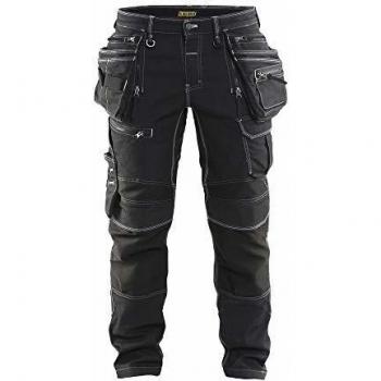 Pantalones de Trabajo Blaklader X1900 Artisan - Stretch - Talla 42 - Negro - Cordura® Denim