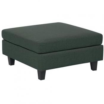Otomana Tapizada Moderna de Tela Verde Oscuro, Reposapiés Cuadrado Modular en Poliéster Acolchado