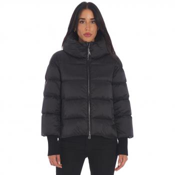 ADD Women's Black Quilted Nylon Puffer Jacket Size 44