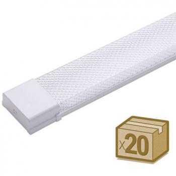 Pack 20 pantallas Led SLUM LINE de alta eficiencia energética, 50W, 120cm, color blanco cálido