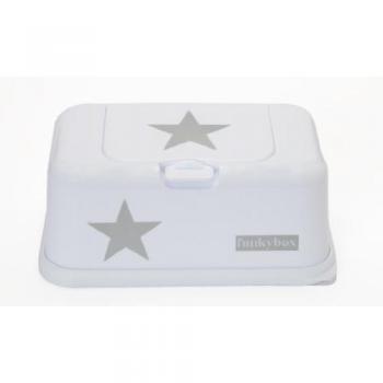 Funky Box FB09- Cajita para toallitas húmedas con diseño estrella, 21 x 13 x 9 cm, color blanco