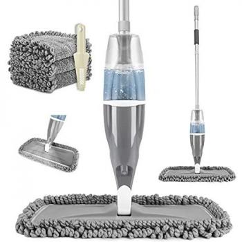 Tencoz Spray Mop, Fregona con Vaporizador, Mopa Fregona con 3 Trapos de Microfibra y 640ML Depósito de Agua, Mopa Spray para la Limpieza del Hogar