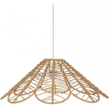 Lámpara de suspensión Folk beige, diámetro 58 cm, cuerda de papel y metal