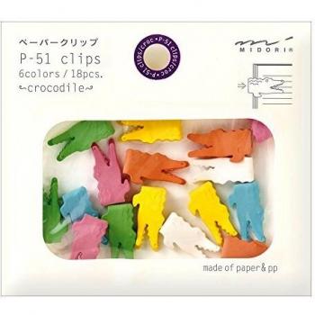 Midori 43303006 - Pack de 18 clips divertidos con forma de cocodrilo