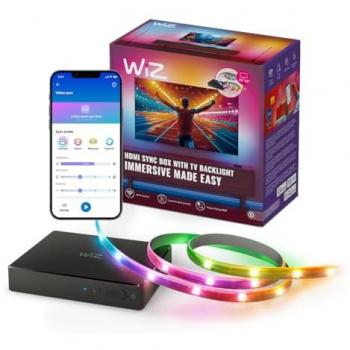Kit de Sincronización WiZ HDMI con Tira LED RGBIC para TV de 75-85, Multicolor, 340 cm, Control por App/Voz