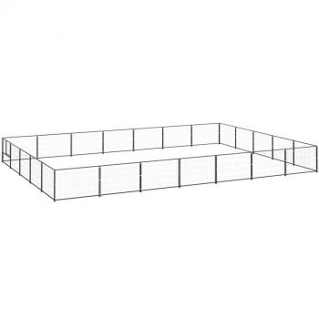 vidaXL Dog Kennel Black 35 m² Steel