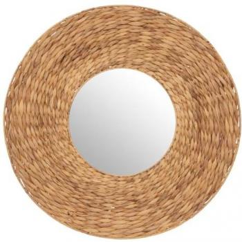 Espejo Lorena de Metal y Jacinto - D75 cm - Beige