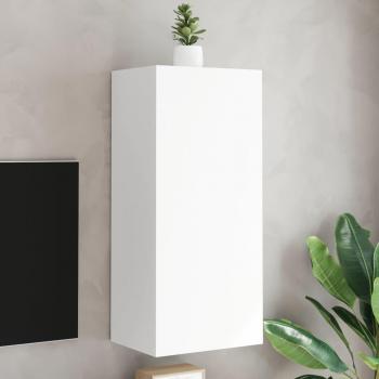Mueble TV de pared blanca 40,5x30x90 cm de madera multicapa y ingeniería Vidaxl