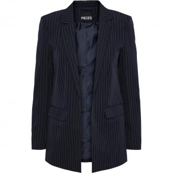 Blazer Mujer Pieces Rayas Diplomáticas Azul Marino XS