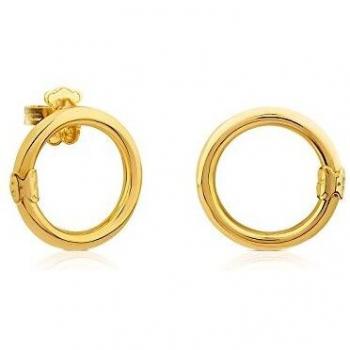 TOUS Pendientes HOLD de botón Mujer Plata vermeil 18 kt - Diámetro 2 cm