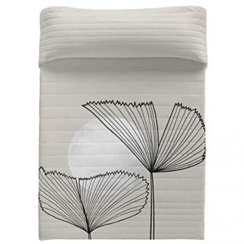 Colcha Bouti Estampada Naturals Eli Beige 100% Algodón Extra Suave para Cama 150 cm - Fabricado en España