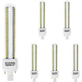 Aigostar - 2 Pines Bombilla PLC 2U, tubo de 15 W, Maiz G24, Luz fría 6400K, 1800Lm, No regulable, Pack de 5 Bombillas LED