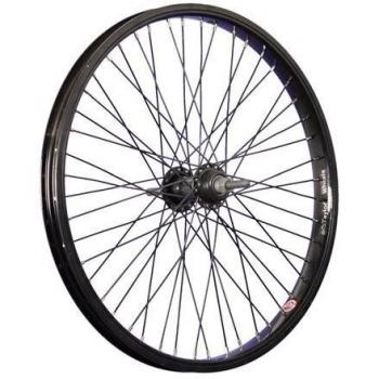 Rueda trasera de 20 pulgadas para bicicleta BMX de pared simple, 48 agujeros con eje pasante en color negro