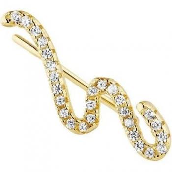 Pendiente trepador Ear Candy Curvy de plata bañado en oro amarillo 18k