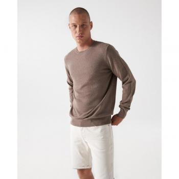 Jersey Salsa beige de punto con cuello redondo para hombre