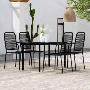 vidaXL 5-Piece Black Garden Dining Set