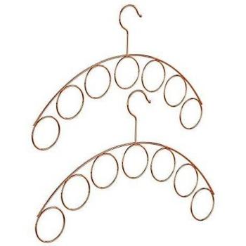 Perchas de Metal para Pañuelos y Ropa, Set de 2 Unidades, Organizador Salvaspacio en Cobre, 3 mm de Espesor