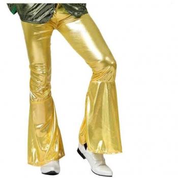 Pantalón Disco Brillante Dorado para Adultos - Talla XL