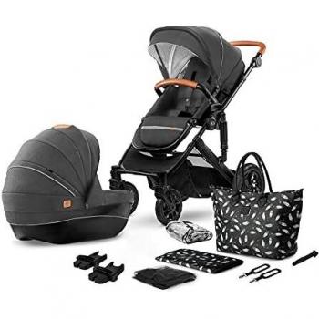 Kinderkraft Carrito Bebé 2 Piezas PRIME 2020, Silla de Paseo, Capazo, Negro