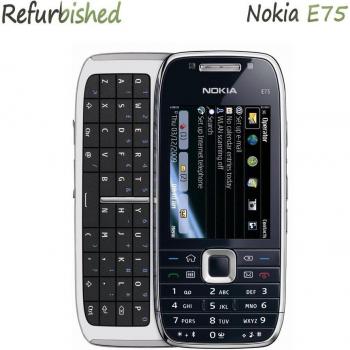 Teléfono Móvil Refurbished Nokia E75 Soporte 3G Teclado Ruso y Árabe con 1 SIM Set Simple Negro