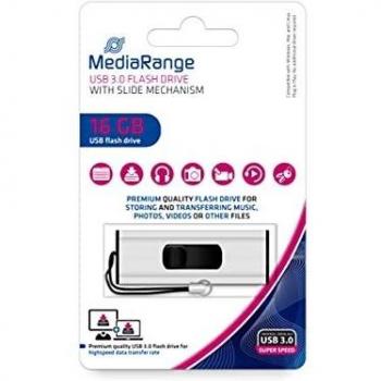 MediaRange Unidad Flash Memoria USB 16 GB USB 3.0, Blanco