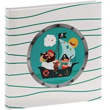 Álbum de fotos tradicional HAMA PIRATA - 50 páginas blancas + hojas de cristal - 100 fotos - Cubierta multicolor 25x25 cm