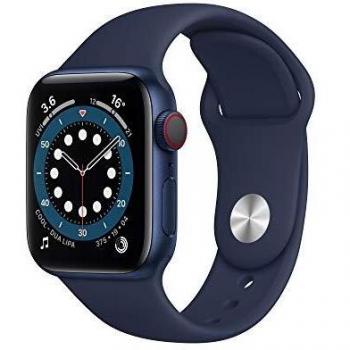 Apple Watch Series 6 GPS + Cellular, 40mm Blue Aluminium Case with Deep Navy Sport Band - Regular