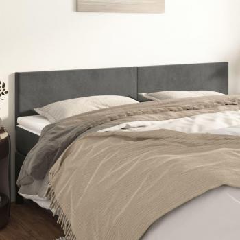 Cabeceros 2 unidades de terciopelo gris oscuro 80x5x78/88 cm vidaXL